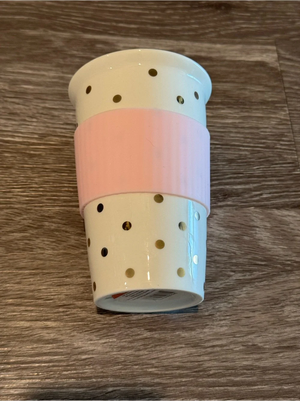Target White Polka Dot Travel Mug NWT